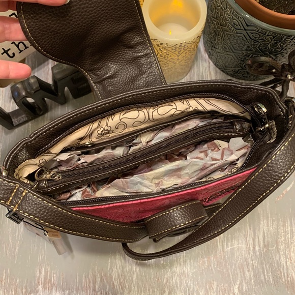Montana West pink dark brown buckle and rhinestone crossbody NWT - Picture 9 of 16